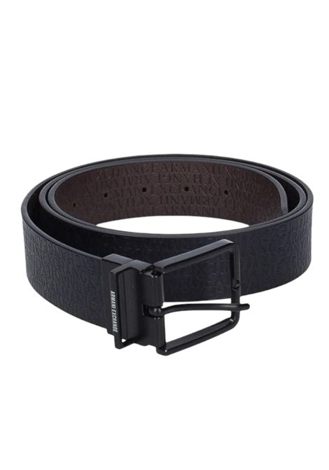 Cintura reversibile in tinta unita con logo allover ARMANI EXCHANGE | Cinture | 951325 2F800MB223